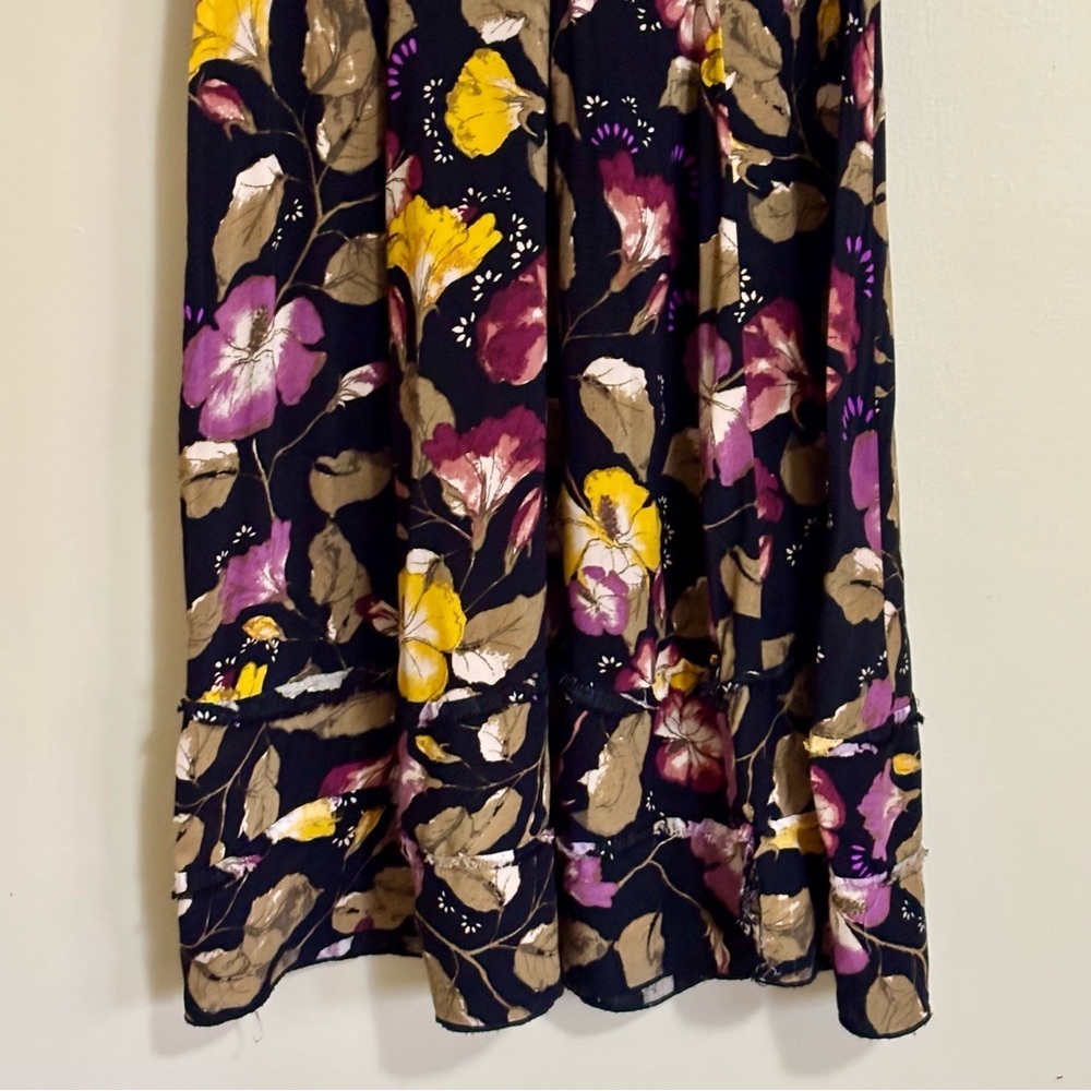 Free People| Pretty Autumn Floral Slip Dress in Purple/Yellow/Olive Sz XS - Picture 4 of 9